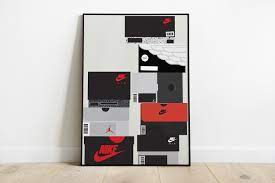 Nike Jordan Shoeboxes Poster Sneakerhead Room Decor Hypebeast Wall Art Sneakerheadposter Nikeart Sneakerposter Sneakerhead Room Hypebeast Room Shoe Room