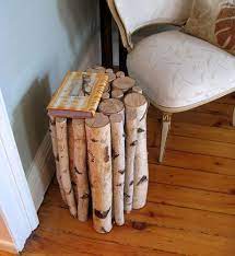 Adirondack furniture made with birch is stylish and functional and will bring rustic charm to your decor. How To Build A Birch Log Table Diy Stool Birch Tree Decor Log Table
