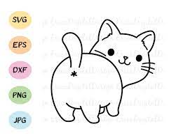 Cat Butt SVG Cut File Funny Cat Outline Cutting File Cute - Etsy Singapore