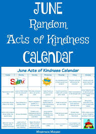 June Random Acts Of Kindness Calendar Random Acts Of Kindness Kindness Kindness Activities