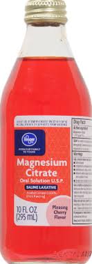 The recommended daily allowance of oral suspension is usually given for treating constipation and cholecystitis (inflammation of the magnesium citrate during pregnancy. Kroger Magnesium Citrate Cherry Liquid Laxative 10 Fl Oz Smith S Food And Drug