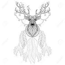 Search through 623,989 free printable colorings at getcolorings. Hand Drawn Dreamcatcher With Tribal Hprned Deer With Flowers And Birds For Adult Coloring Pages Post Card T Shirt Print Boho Style Isolated Illustration In Doodle Henna Tattoo Design Royalty Free Cliparts Vectors
