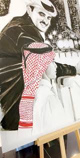 Hh Emir Tamim Bin Hamad And His Son Painting Painting Pictures Aesthetic
