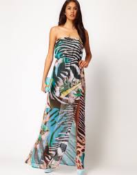Glamorous Tropical Animal Print Bandeau Maxi Dress 58 17 Hawaiian Print Dress Maxi Dress Maxi Dress Prom