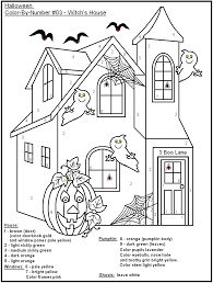 1 page with a bad and the moon. Halloween Color By Number Page Coloring Home