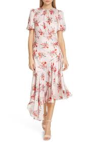 Free Shipping And Returns On Amur Bettina Floral Print Asymmetrical Dress At Nordstrom Com Puff Slee Asymmetrical Dress Simple Dresses Women S Fashion Dresses