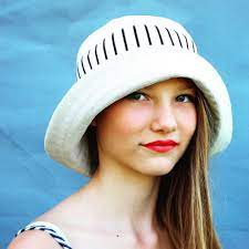 Womens French Hat Handmade Summer Hat Black White Hat Striped Sun Hat French Summer Hat Summer Fashion Hat Designer Hat Zutraymonde Projets Scolaires