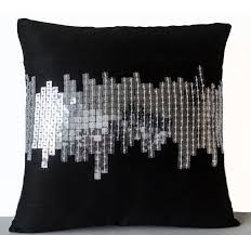 Black Silver Pillows Decorative Pillow Cover Black Cushion Etsy In 2020 Silver Pillows Decorative Throw Pillows Modern Decorative Pillows