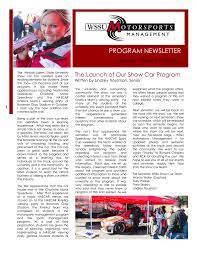 Release the traction on the catheter 9. Program Newsletter The Launch Of Our Show Car Program