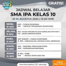 Baik di ipa maupun ips sebenarnya. Ruangguru Jadwal Sekolah Online Sma Ipa Ips Kelas Facebook