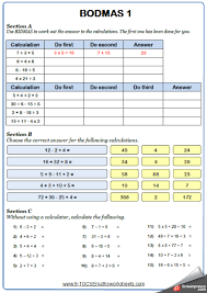 Free download maths worksheets and questions for grade 1. Bodmas Worksheet Bodmas Math Worksheet Math