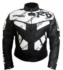 Yamaha R6 Black Whit Leather Motorcycle Armour Jacket Men S All Size Available Sweetpeace Motorcycle Yamaha R6 Black Blue Motorcycle Jackets