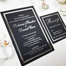 Black Silver Foiled Invitation Black Cute Invitation Black Etsy Silver Foil Invitations Foil Invitations Black Wedding Invitations
