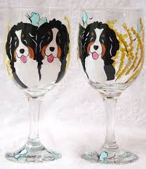 Bernese Mountain Dog Wine Glasses Custom Etsy Dog Wine Glasses Dog Wine Bernese Mountain Dog