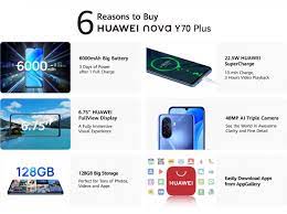 Das Huawei Nova Y70 Plus kommt am 1 ...