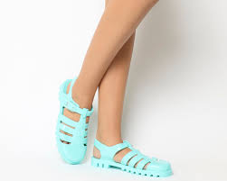 details about womens juju maxi low jelly shoes mint sandals