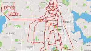 Strava Artist Draws Pictures With His Bike And Gps Darth Vader Art Art Images Star Wars Art