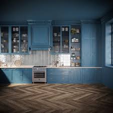 Robin Kitchen: Meet Your Blue Serenity Embrace the serene elegance of  Robin: a robin's egg blue kitchen with classic shutters, fluted glass  cabinets, and gold cup handles. This timeless design brings a