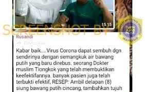 Jika anda sakit batuk dan pilek atau ada orang sakit mata maka silahkan baca doa berikut : Salah Air Rebusan Bawang Putih Dapat Menyembuhkan Covid 19 Hoax Buster Covid19 Go Id