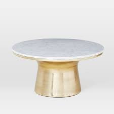 Marble Topped Pedestal Coffee Table White Marble Antique Brass In 2020 Pedestal Coffee Table Gold Coffee Table West Elm Coffee Table