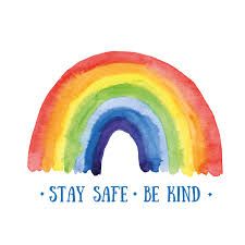 Stay safe be kind rainbow window sticker | Stickerscape | UK