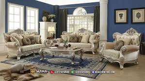 Pembayaran mudah, pengiriman cepat & bisa cicil 0%. Model Terbaru Sofa Ruang Tamu Mewah Ukir Jepara Luxury Champagne Mf 1