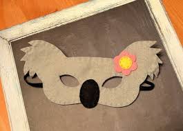 Koala Felt Mask For Children Halloween Dress Up Pretend Play Masquerade Maschere Bambini