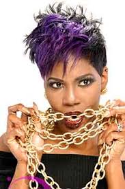 Add bangs to make the look more attractive. Short Vivid Violet Hairstyle For Black Women By Deirdre Clay