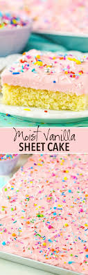 In order to get nice layers or to evenly cut the cake to the right height, you can use a cake leveler. Vanilla Sheet Cake Recipe Best Vanilla Birthday Party Cake With Frosting