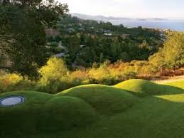 The Bermed Earth Stems Erosion But Also Became The Neighborhood Kids Favorite Play Area Sporting A Trampoline Landscape Design Landscape Architect Landscape