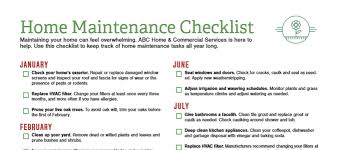 Check spelling or type a new query. Home Maintenance Checklist Abc Blog