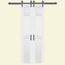 Adding or replacing a door is an effective way of updating an entryway or creating some separation throughout your home. Home Fashion Technologies 36 In X 84 In 6 Panel Composite Pvc White Split Barn Door With Hardware Kit 8603684100 The Home Depot Barn Doors Sliding Garage Door Design Interior Barn Doors