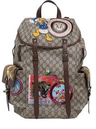 Gucci Gg Supreme Backpack With Patches Beige Brown In Soft Gg Supreme Modesens Supreme Backpack Accessorize Bags Gucci Bag