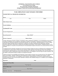 These days, most businesses conduct some kind of background check before hiring employees. Criminal Background Check Authorization Form The University Of Alaska Fairbanks
