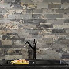 Even better, the protective facing is available in a broad range of stone varieties including quartzite and marble. Aspect 6 X 24 Inch Medley Slate Peel And Stick Stone Backsplash Overstock 11910786