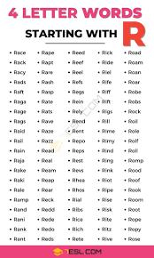 Or use our unscramble word solver. 4 Letter Words Starting With R List Of 130 Four Letter Words Beginning With R 7esl In 2022 Letter N Words Writing Words Words Beginning With R