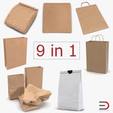 3d Paper Bags Collection 4 Paper Bag 3d Model Paper Models