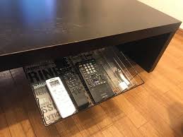 リビングテーブルの下に リモコンなどの小物を入れるための引き出しが欲しかったので 他の方のアイデアを参考にセリアのアイテムで引き出しを作りました リビングテーブル 収納 インテリア 収納 テーブル 収納