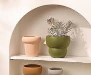 ESTINTENG Pot de fleurs en céramique style nordique rétro, simple, coloré,  respirant avec plantes vertes succulentes, pot de fleurs d'intérieur ...