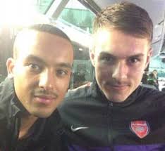 Arsenal stars Theo Walcott and Aaron Ramsey share Movember efforts
