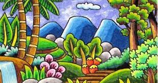 75 contoh gambar sketsa pemandangan alam dimasfan 31 07 2019 berikut cara menggambar suasana mesra di malam hari dan berhadapan dengan bulan wah so sweet banget bukan seakan seakan pengen gitu juga ya hehehe bahan pembuatannya saya cukup sederhana yaitu 17 contoh. Contoh Gambar Pemandangan Alam Yang Mudah Digambar Dizeen Pemandangan Gambar Pedesaan Gambar Flora Dan Fauna