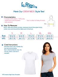 Lerage Ladies Crew Neck Size Chart Lerage Shirts