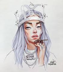 So here is my drawing aka my fan art maybe. Adorable Billie Eilish Drawing Cartoon