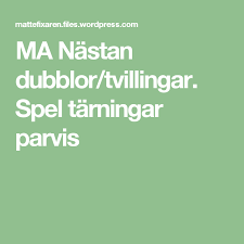 Ma Nastan Dubblor Tvillingar Spel Tarningar Parvis Math Doubles Mathematics Math