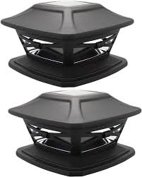 Davinci Flexfit Solar Post Cap Lights Outdoor Lighting For 4x4 5x5 And 6x6 Wooden Posts Bright Warm White Leds Slate Black 2 Pack Amazon Com
