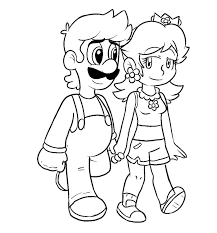 Imposant coloriage mario et luigi a imprimer gratuit intéressant vous motiver à être utilisé dans votre foyer conception et style plan avenir prévisible bienvenue aider le blog : Luigi And Daisy Line Art By Greenwolfs12 On Deviantart Luigi And Daisy Mario Drawing Daisy Line Art