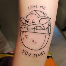 Updated 40 Baby Yoda Tattoos November 2020 Star Wars Tattoo Mandalorian Tattoo Star Wars Travel