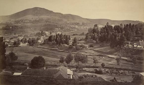 RBSI - Ootacamund from Bellevue -1869 View of Ootacamund, taken by Samuel Bourne in 1869. Popularly known as Ooty, this is the most famous of hill stations in south India. It lies