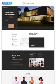 Spectrum Architecture One Page Modern Html Landing Page Template Landingpage Page Archi Real Estate Website Design Website Design Layout Web Layout Design