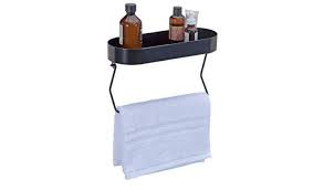 Danya b.™ industrial pipe towel rack with shelf in brown/black. Buy Argos Home Bathroom Shelf With Towel Rail Matte Black Towel Rails And Ri Buy Argos Home Bathroom Shelf Wit Towel Rail Black Towel Rail Black Towels